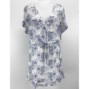 Anthropologie Cloth & Stone Floral Tie Front Dress XL Vivian Tunic